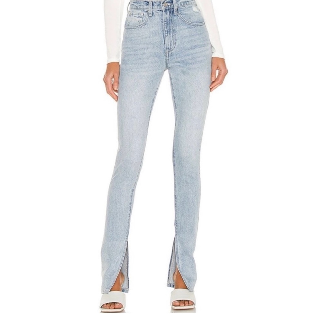WeWoreWhat High-Rise Light Blue Split-Hem Jeans